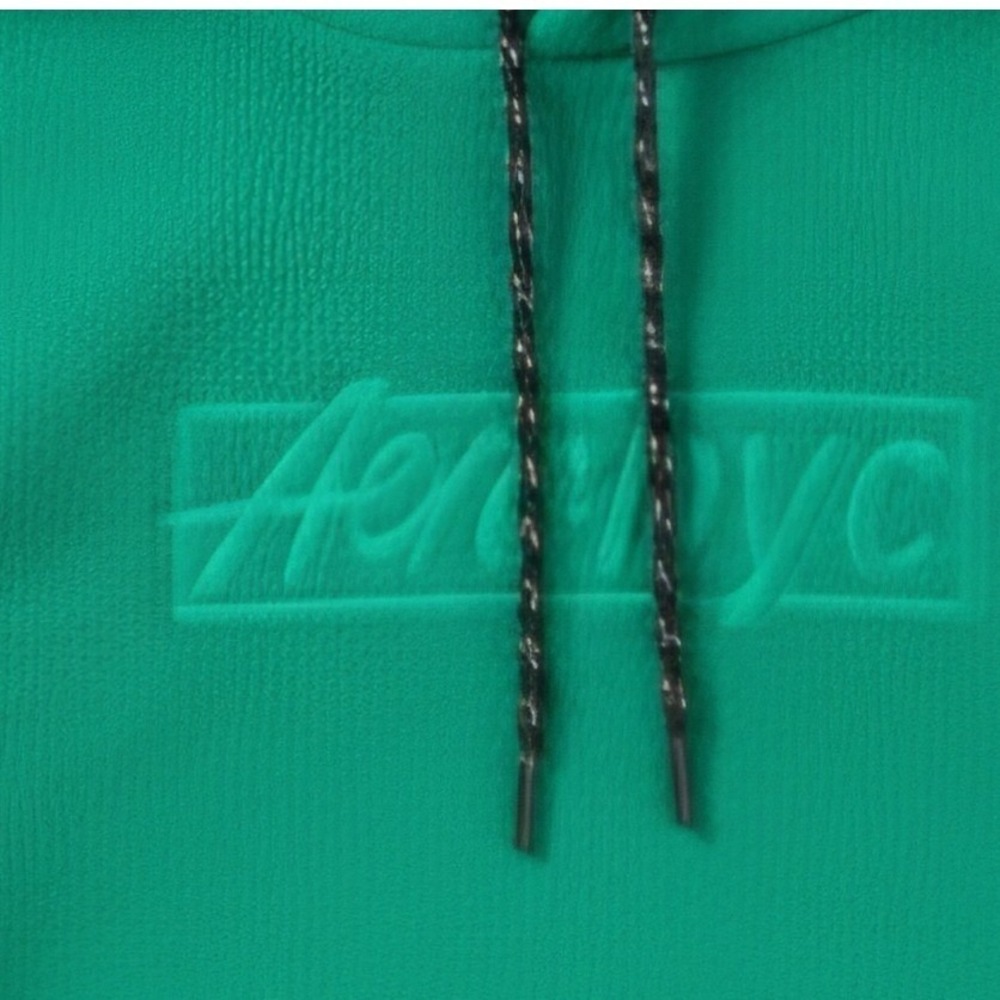Aero NYC Fleece Box Logo Pullover Hoodie Drawstring Men's Size‎ Large - Picture 3 of 7